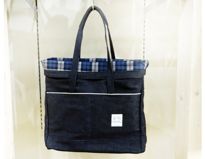 【　INDIGO FOLD TOTE BAG　】