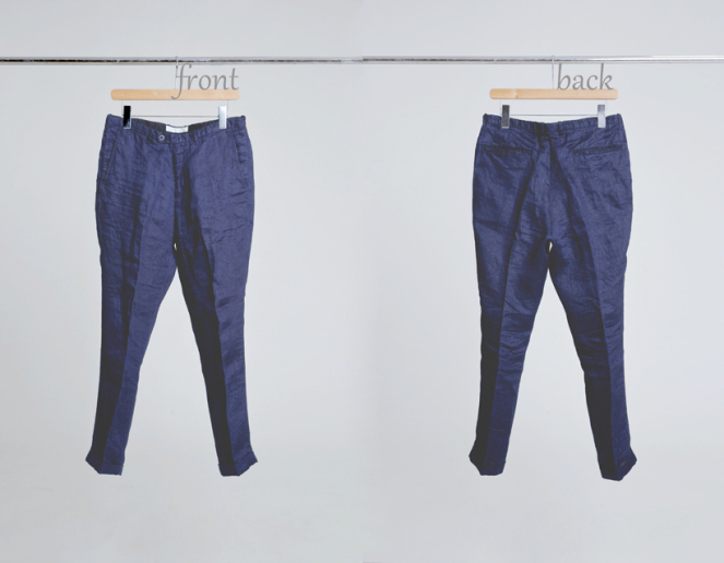 【 INDIGO LINEN TROUSERS 】