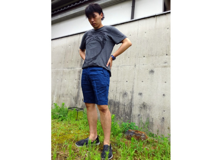 【　INDIGO LINEN TROUSERS　】